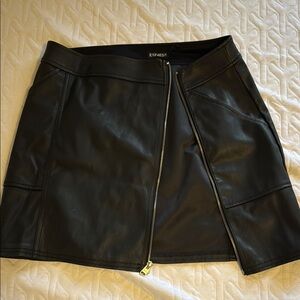 Express Black Leather Skirt